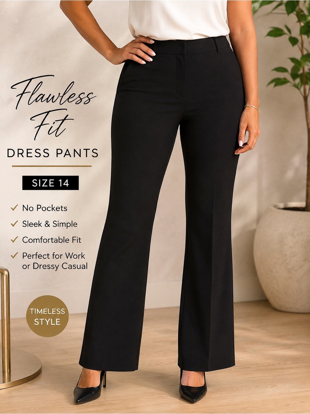 Ann Taylor Black Boot Cut Dress Pants SIZE 14